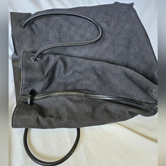 GUCCI tote black denim interlocking G Vintage - Picture 12 of 15
